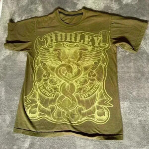 Hurley shirt green mens size medium y2k